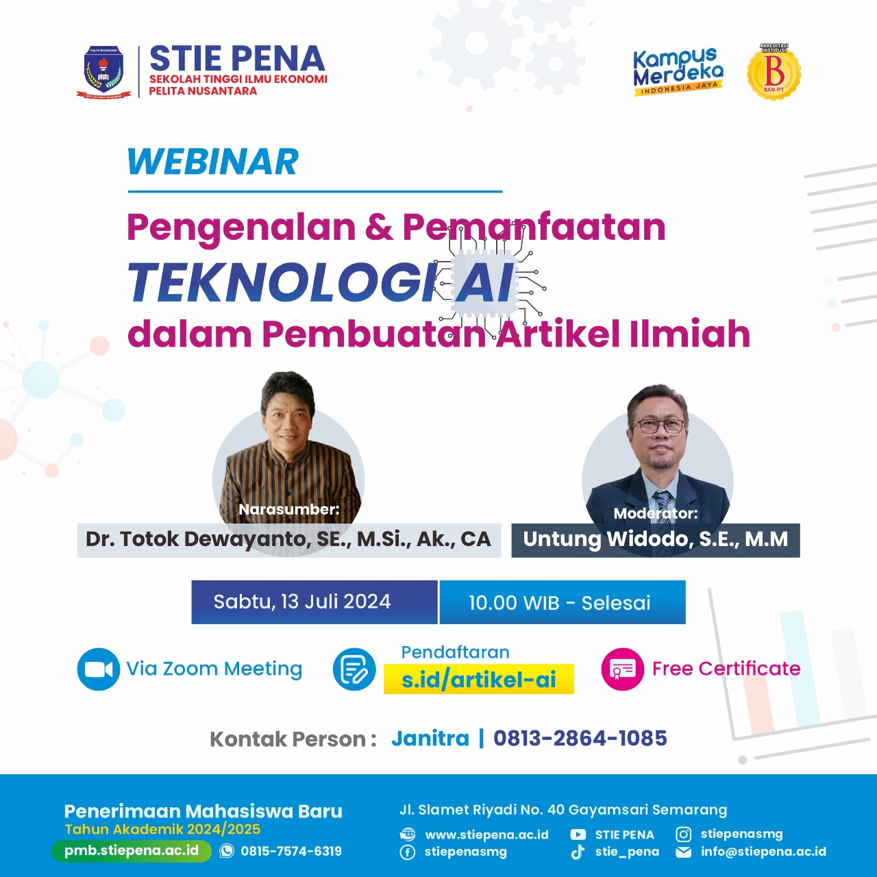 Webinar “Pengenalan & Pemanfaatan Teknologi AI dalam Pembuatan Artikel Ilmiah